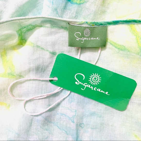 SUGARCANE Swimsuit Coverup, Green and Yellow Tie Dye - Picture 3 of 3